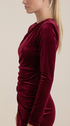 Minikleid Damen aus Velourstoff mit körperbetonntem Bodycon-Schnitt – Clothilde