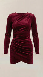 Minikleid Damen aus Velourstoff mit körperbetonntem Bodycon-Schnitt – Clothilde