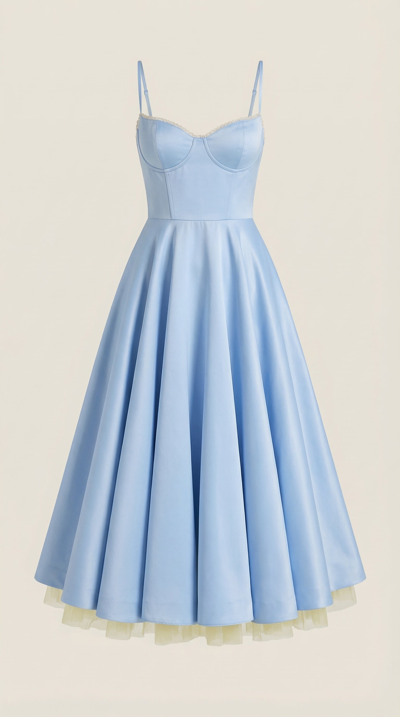 Midikleid Damen mit Sweetheart-Corsage und Satin-A-Linie – Arabella