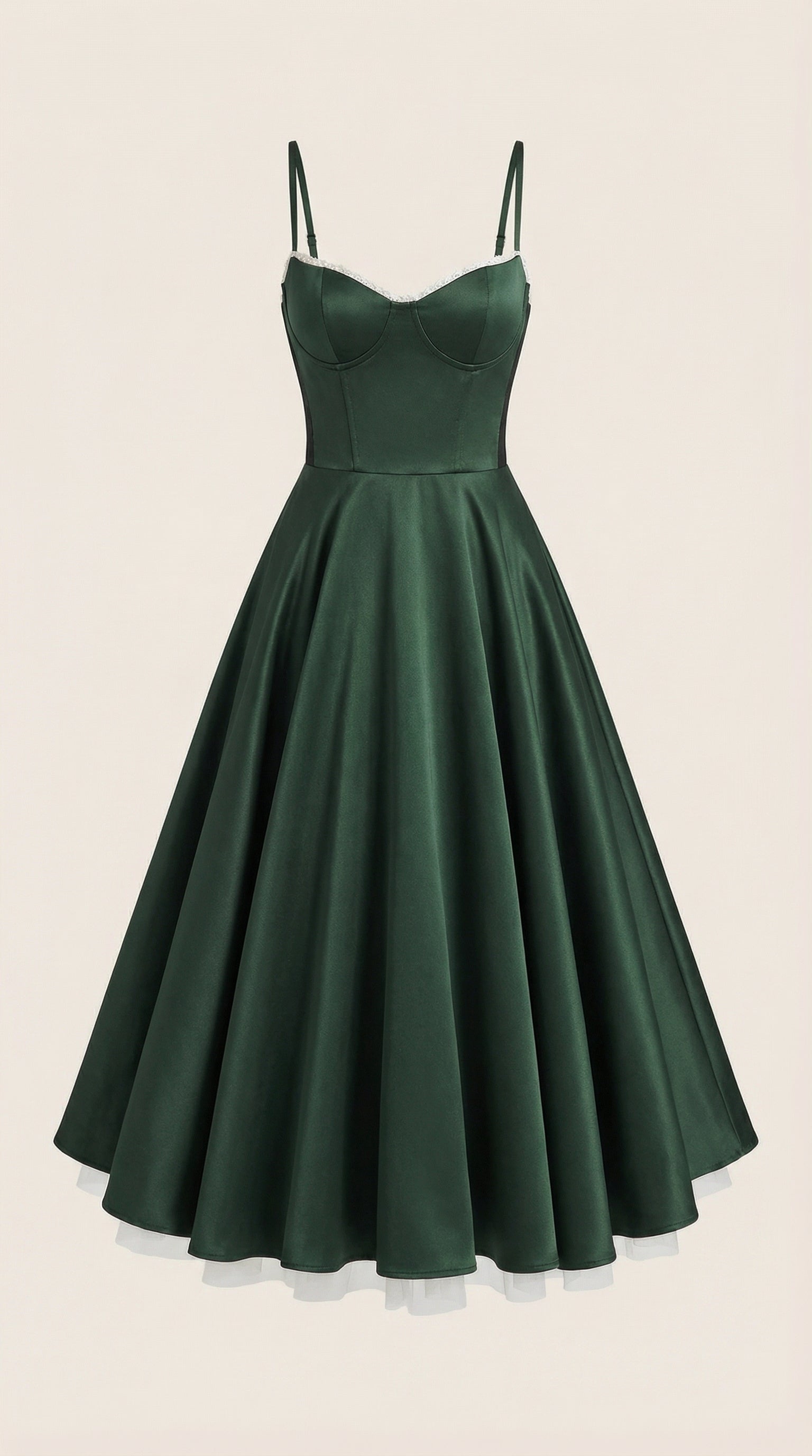 Midikleid Damen mit Sweetheart-Corsage und Satin-A-Linie – Arabella