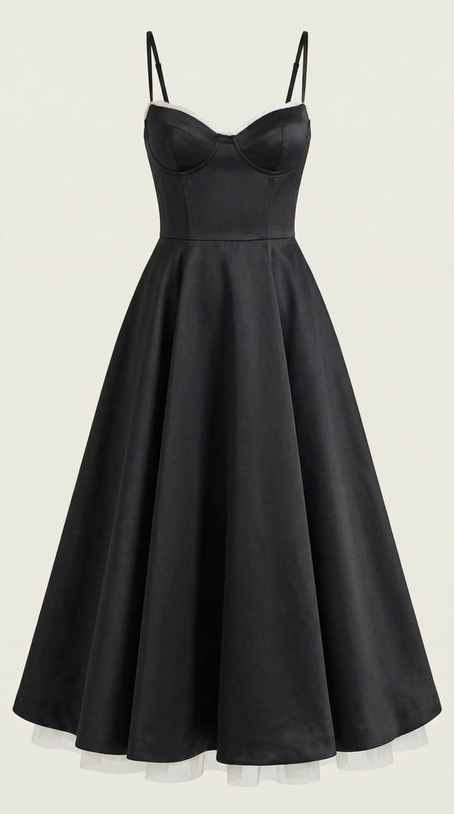 Midikleid Damen mit Sweetheart-Corsage und Satin-A-Linie – Arabella