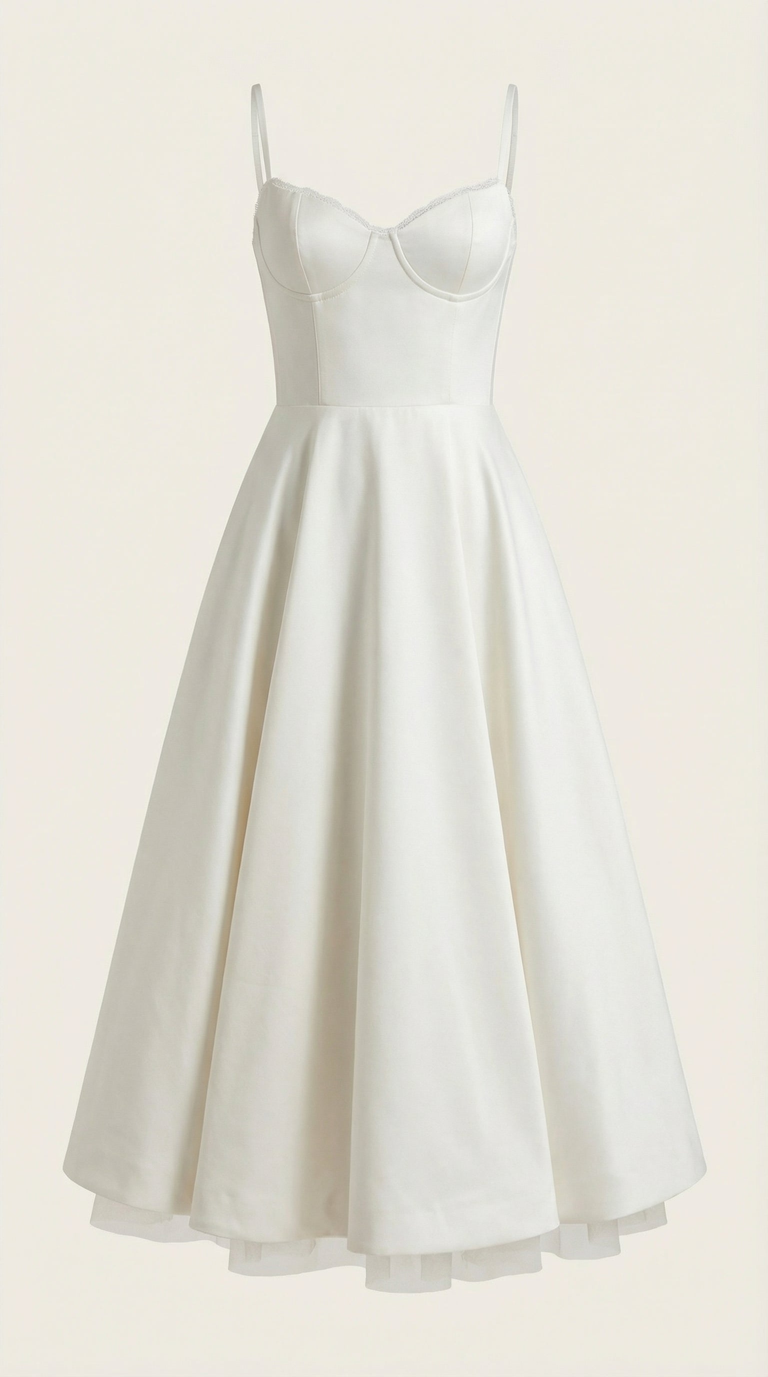 Midikleid Damen mit Sweetheart-Corsage und Satin-A-Linie – Arabella