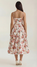 Midikleid Damen mit Sweetheart-Corsage und Satin-A-Linie – Arabella