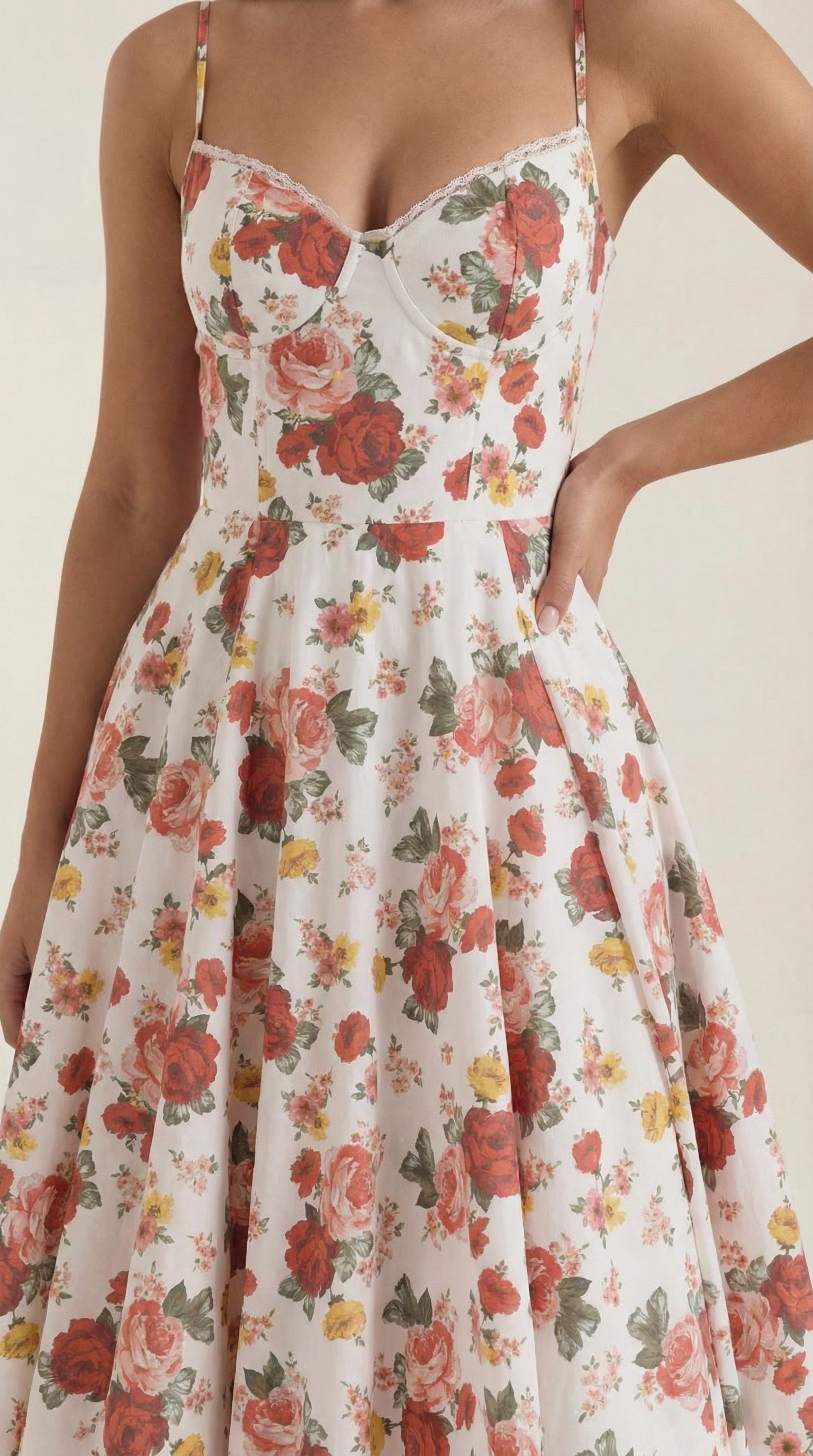 Midikleid Damen mit Sweetheart-Corsage und Satin-A-Linie – Arabella