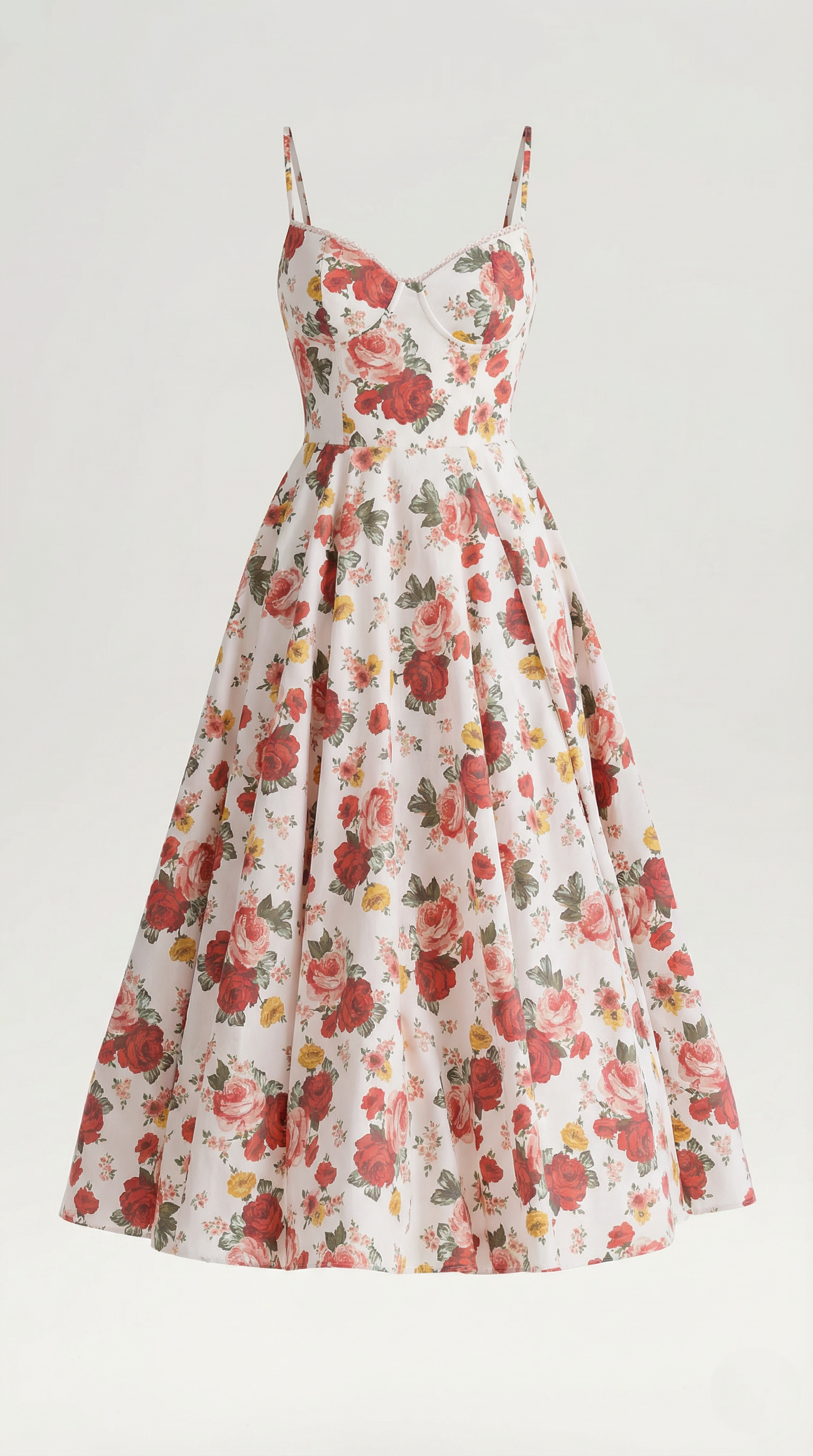 Midikleid Damen mit Sweetheart-Corsage und Satin-A-Linie – Arabella