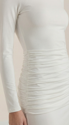 Maxikleid Damen mit Rollkragen und körperbetonntem Langarmschnitt – Hortense