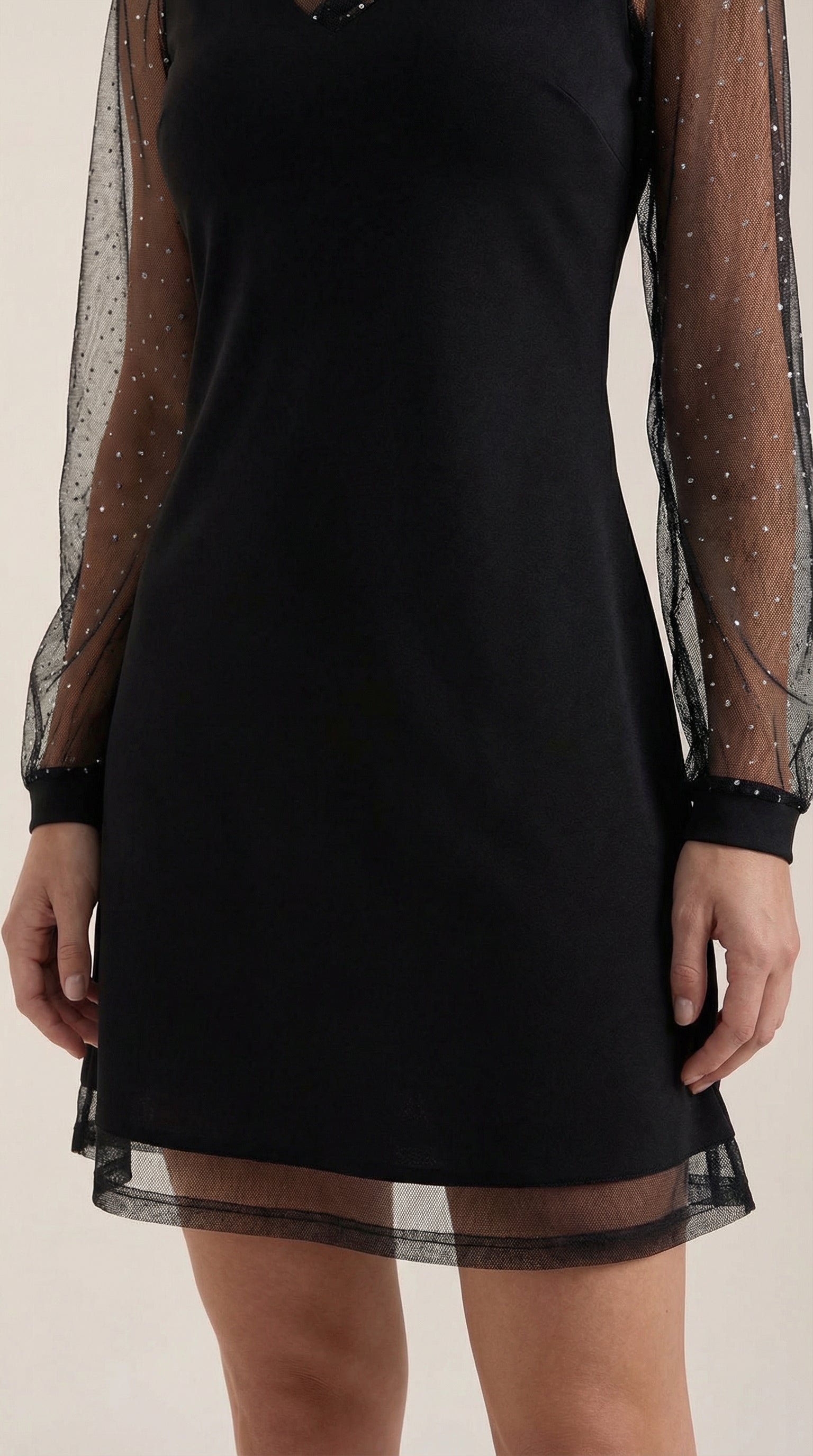 Minikleid Damen mit Ärmeln und körperbetonntem Party-Schnitt – Rosette