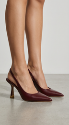 Slingback-Pumps Damen mit sculptoralem Absatz und spitzer Zehenpartie – Blanchette