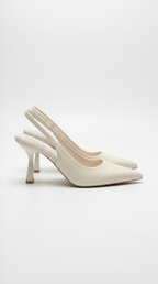 Slingback-Pumps Damen mit sculptoralem Absatz und spitzer Zehenpartie – Blanchette