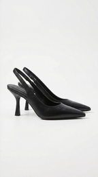 Slingback-Pumps Damen mit sculptoralem Absatz und spitzer Zehenpartie – Blanchette
