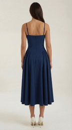 Midikleid Damen mit Corsage und Blumenprint – Gianella