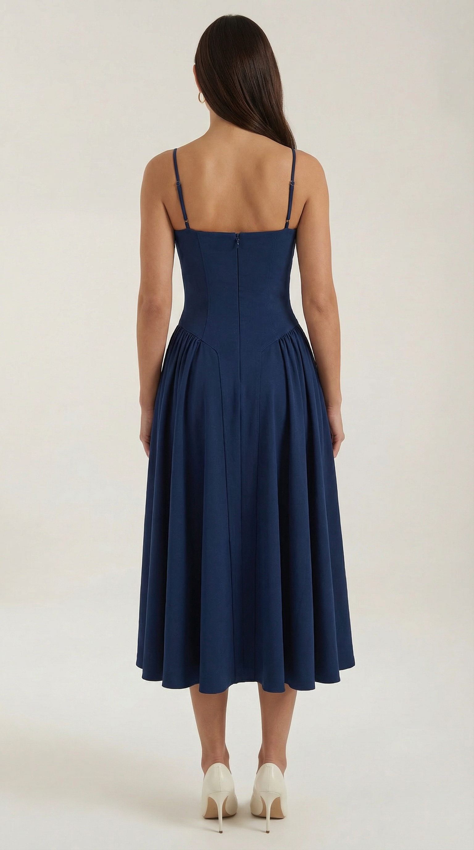 Midikleid Damen mit Corsage und Blumenprint – Gianella