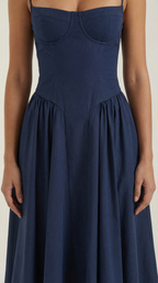 Midikleid Damen mit Corsage und Blumenprint – Gianella