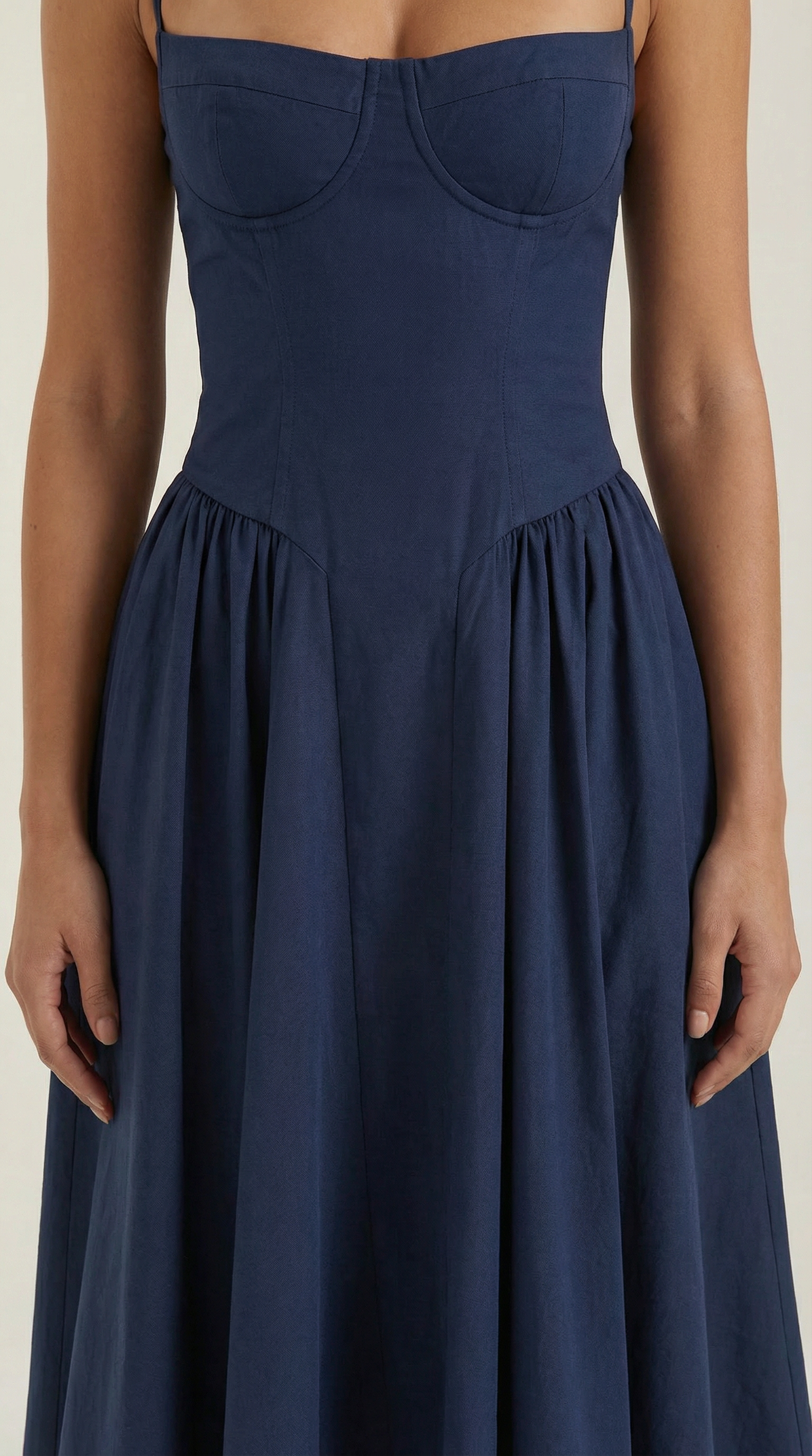 Midikleid Damen mit Corsage und Blumenprint – Gianella