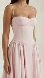 Midikleid Damen mit Corsage und Blumenprint – Gianella