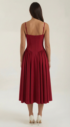 Midikleid Damen mit Corsage und Blumenprint – Gianella
