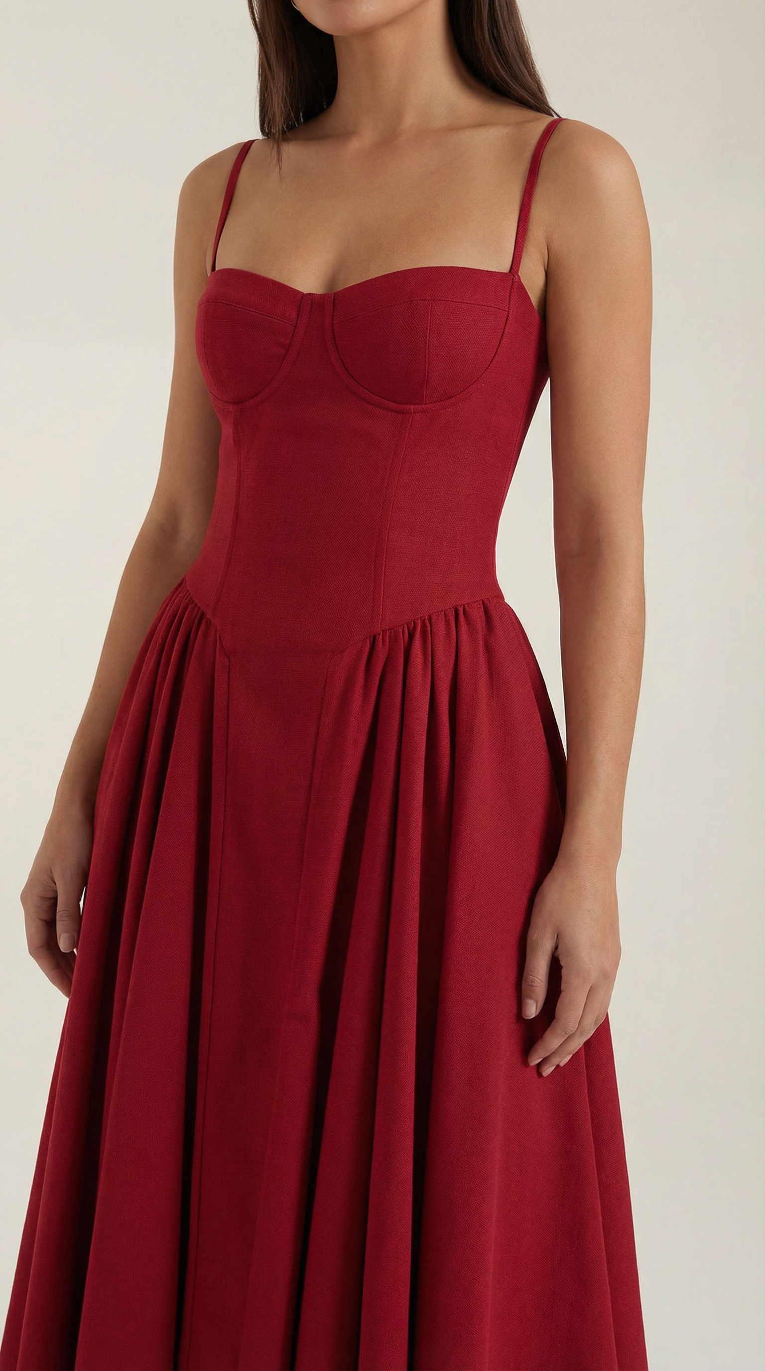 Midikleid Damen mit Corsage und Blumenprint – Gianella