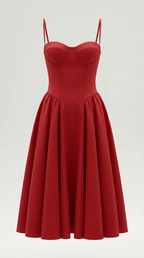 Midikleid Damen mit Corsage und Blumenprint – Gianella