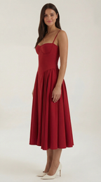 Midikleid Damen mit Corsage und Blumenprint – Gianella