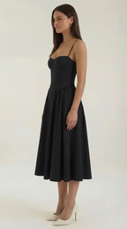 Midikleid Damen mit Corsage und Blumenprint – Gianella