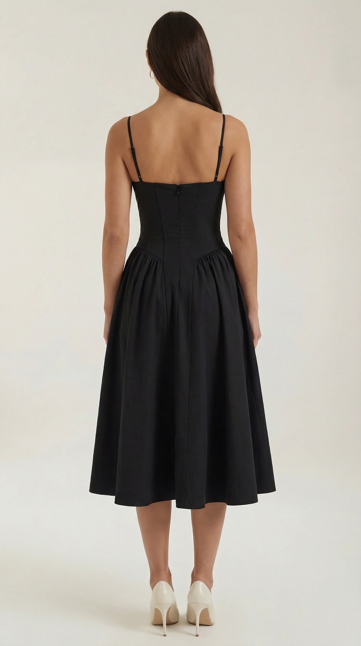 Midikleid Damen mit Corsage und Blumenprint – Gianella