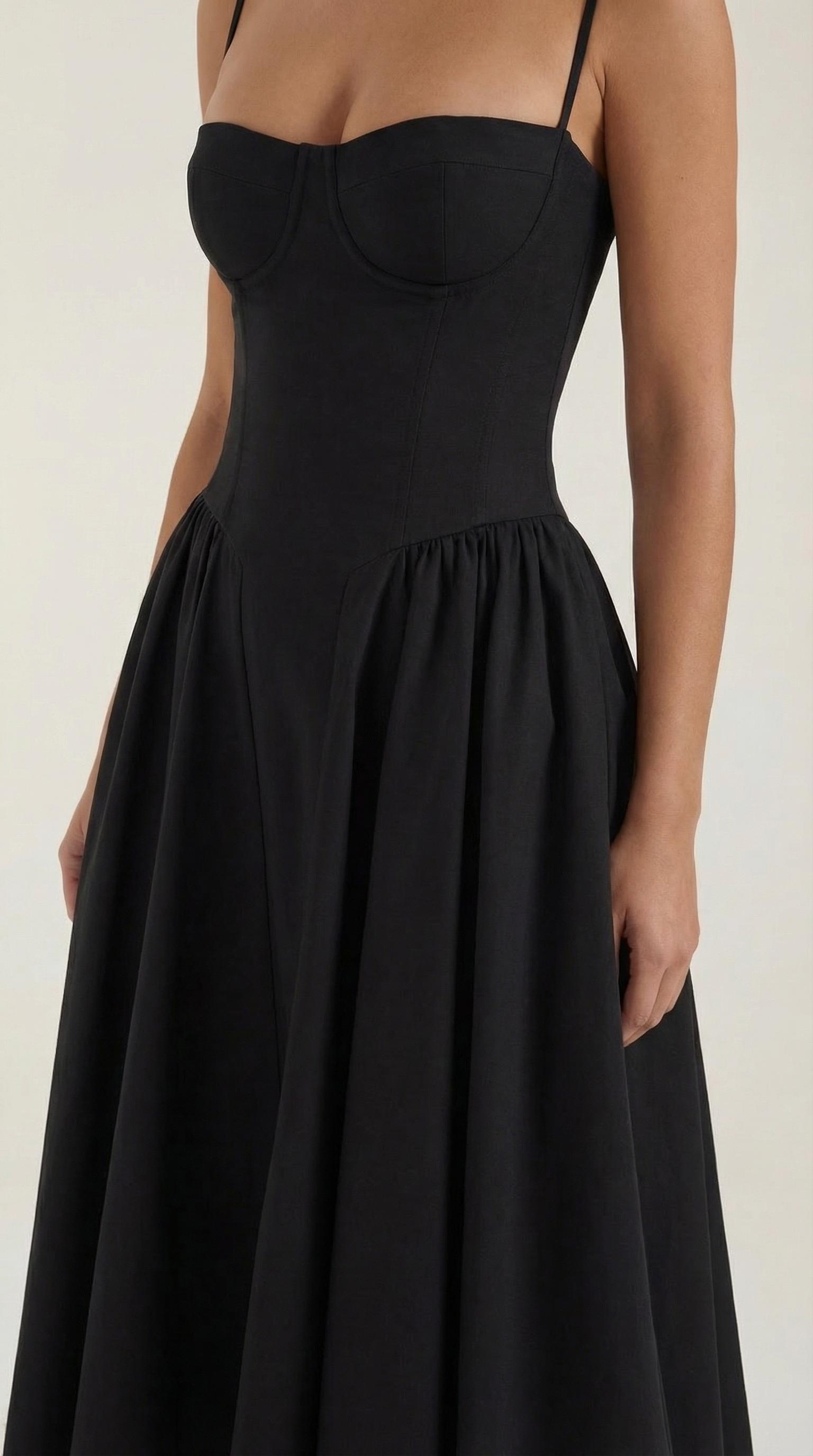 Midikleid Damen mit Corsage und Blumenprint – Gianella