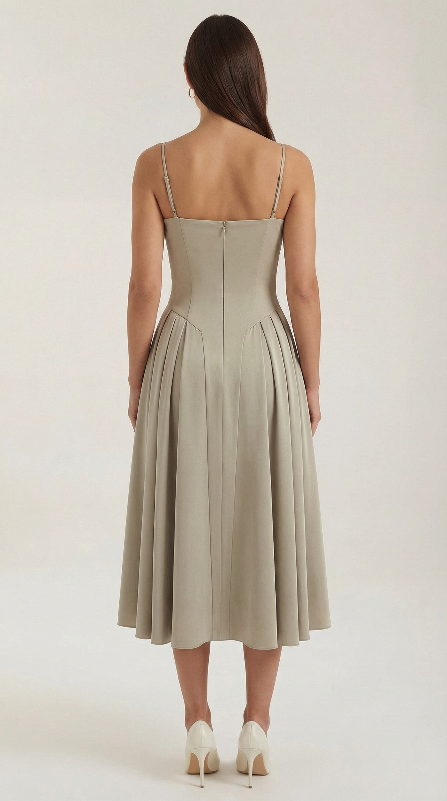 Midikleid Damen mit Corsage und Blumenprint – Gianella
