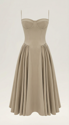 Midikleid Damen mit Corsage und Blumenprint – Gianella