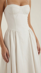 Midikleid Damen mit Corsage und Blumenprint – Gianella