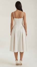 Midikleid Damen mit Corsage und Blumenprint – Gianella