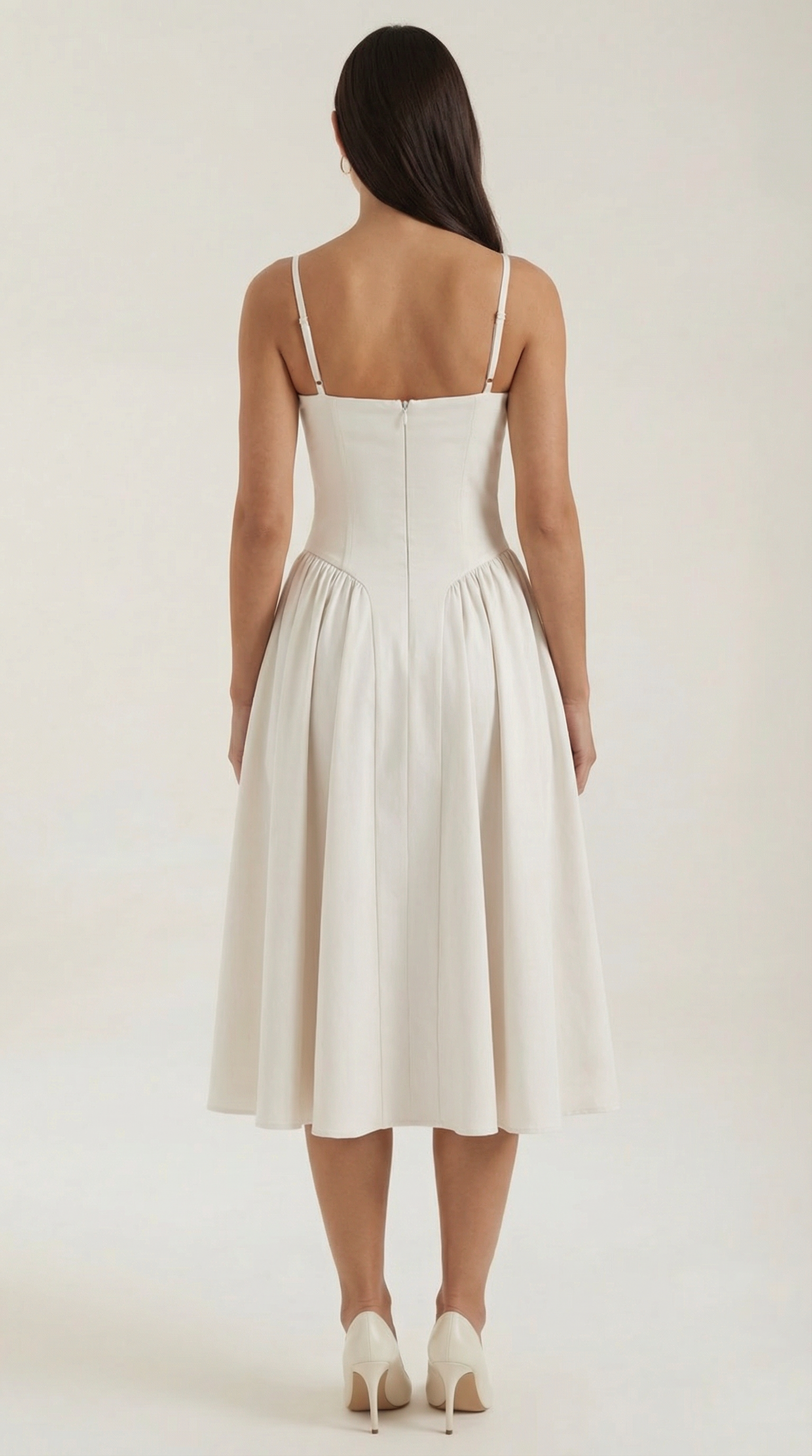 Midikleid Damen mit Corsage und Blumenprint – Gianella