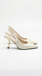Pumps Damen mit Slingback und Metallic-Stilettoabsatz – Serafina
