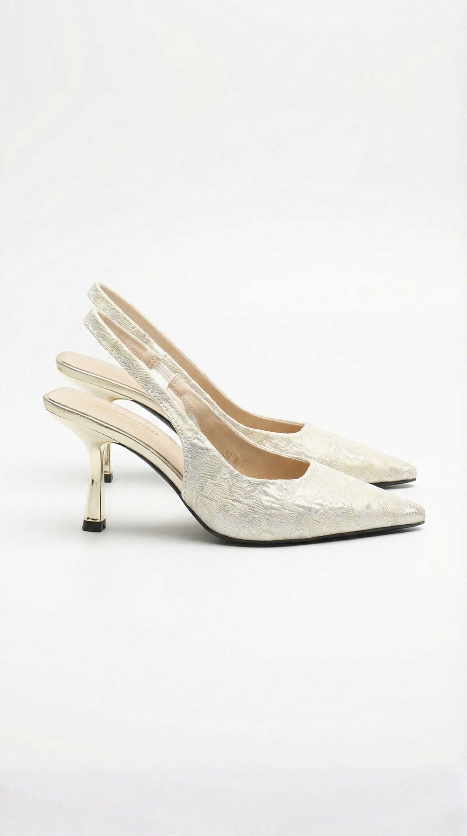 Pumps Damen mit Slingback und Metallic-Stilettoabsatz – Serafina