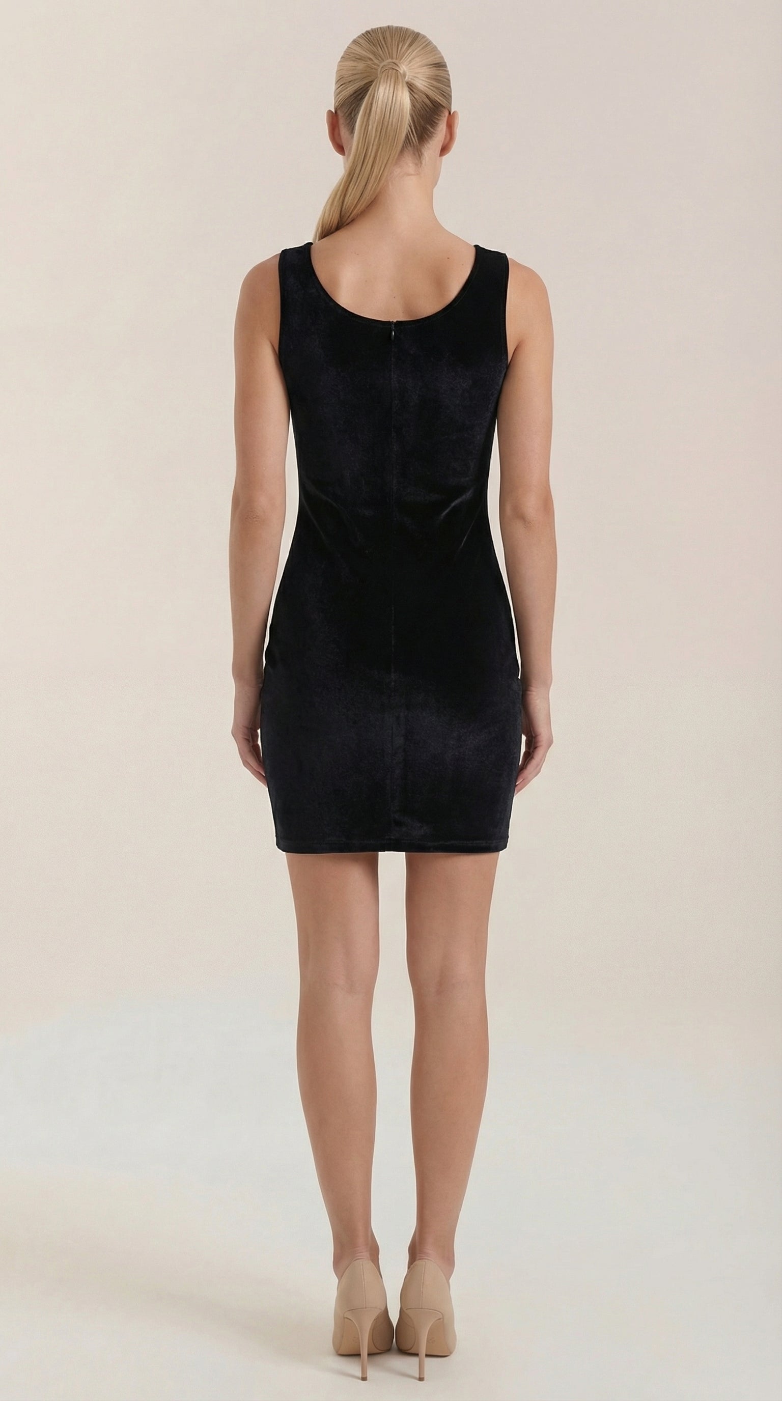 Minikleid Damen mit Samtoptik und körperbetonntem Schnitt – Ophélie