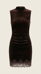 Minikleid Damen mit Samtqualität und schlichtem eleganten Schnitt – Sylvie