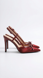 Slingback-Pumps Damen mit Stilettoabsatz und Schleifendetails – Mirabeau