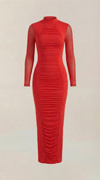 Maxikleid Damen mit gerafftem Schnitt und schmeichelhafter Taillierung – Evelyne
