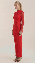 Maxikleid Damen mit gerafftem Schnitt und schmeichelhafter Taillierung – Evelyne