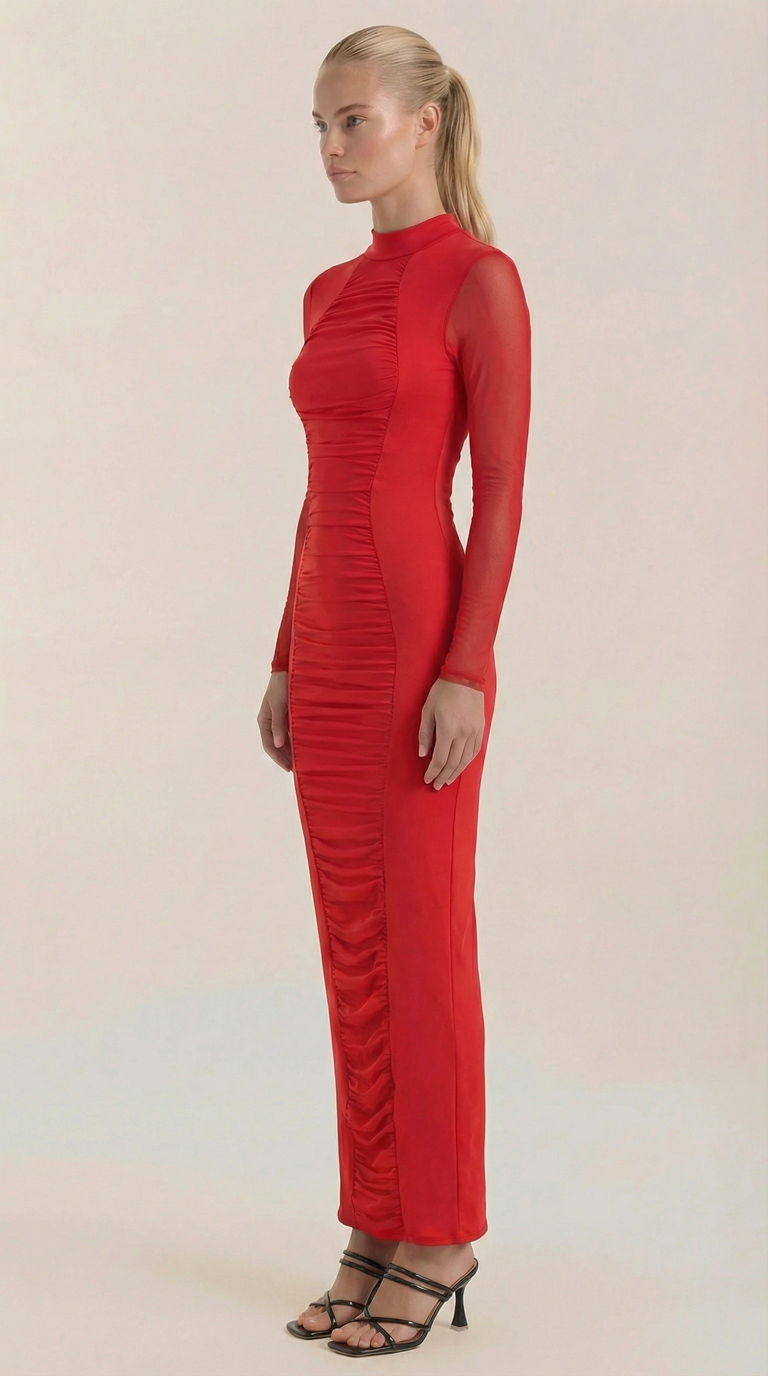 Maxikleid Damen mit gerafftem Schnitt und schmeichelhafter Taillierung – Evelyne