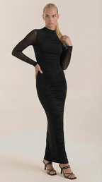 Maxikleid Damen mit gerafftem Schnitt und schmeichelhafter Taillierung – Evelyne