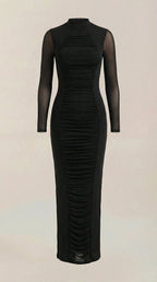 Maxikleid Damen mit gerafftem Schnitt und schmeichelhafter Taillierung – Evelyne