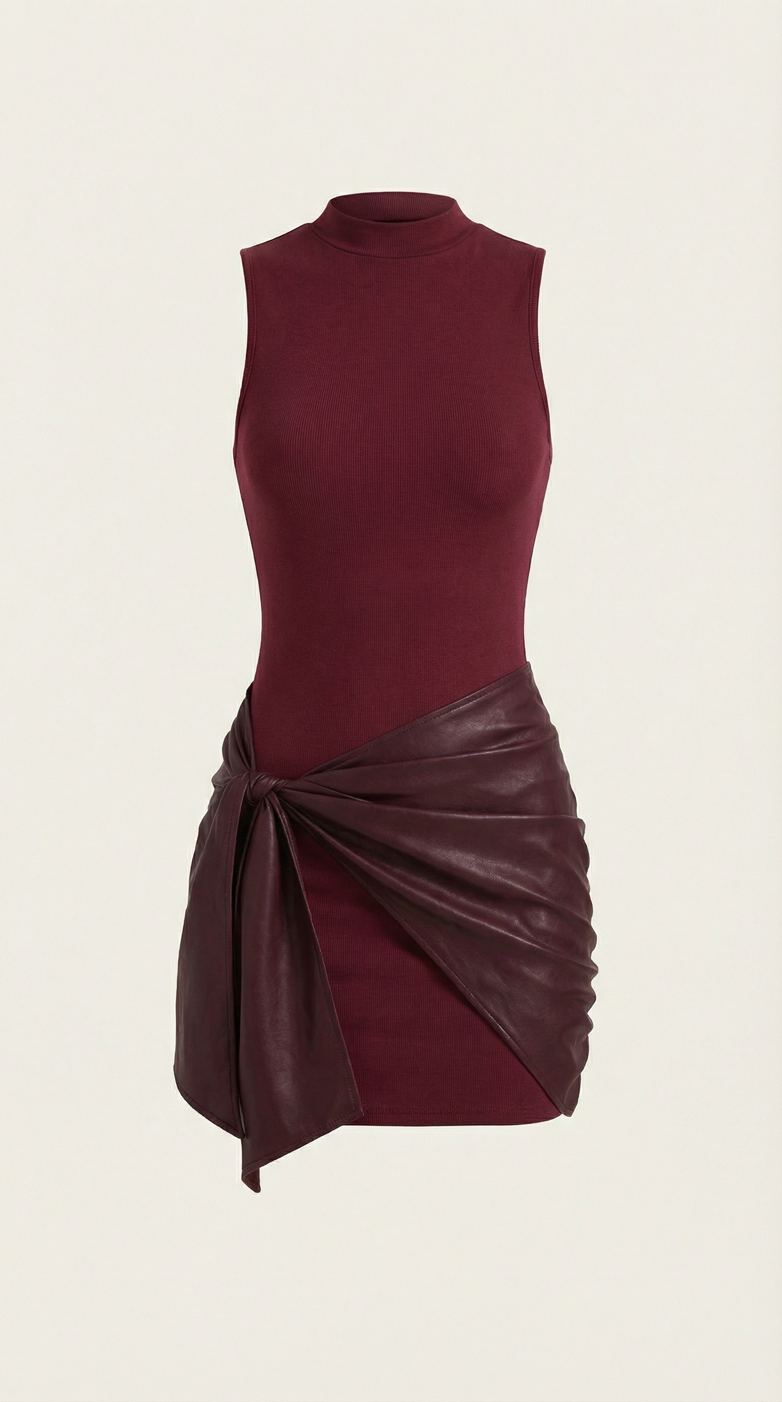 Minikleid Damen im Wickelkleid-Stil mit V-Ausschnitt und Bindegürtel – Marceline