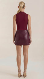 Minikleid Damen im Wickelkleid-Stil mit V-Ausschnitt und Bindegürtel – Marceline