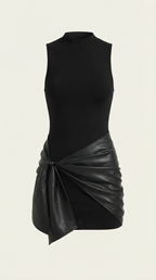 Minikleid Damen im Wickelkleid-Stil mit V-Ausschnitt und Bindegürtel – Marceline