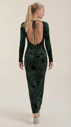 Maxikleid Damen mit zartem Blumenprint und Langarmschnitt – Angéline