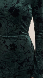 Maxikleid Damen mit zartem Blumenprint und Langarmschnitt – Angéline