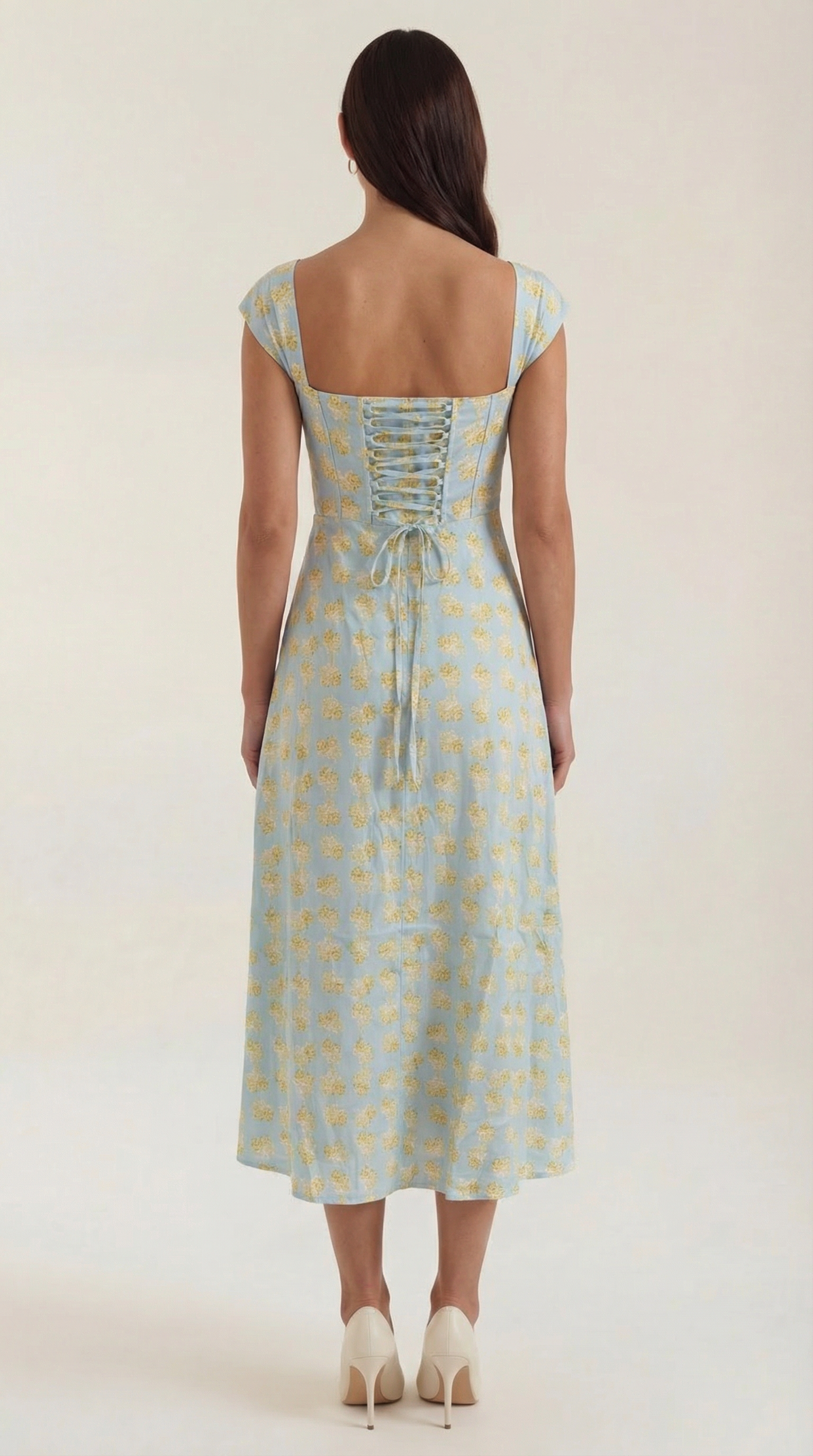 Midikleid Damen mit Korsett-Nahtdetail – Eléonore