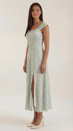 Midikleid Damen mit Korsett-Nahtdetail – Eléonore