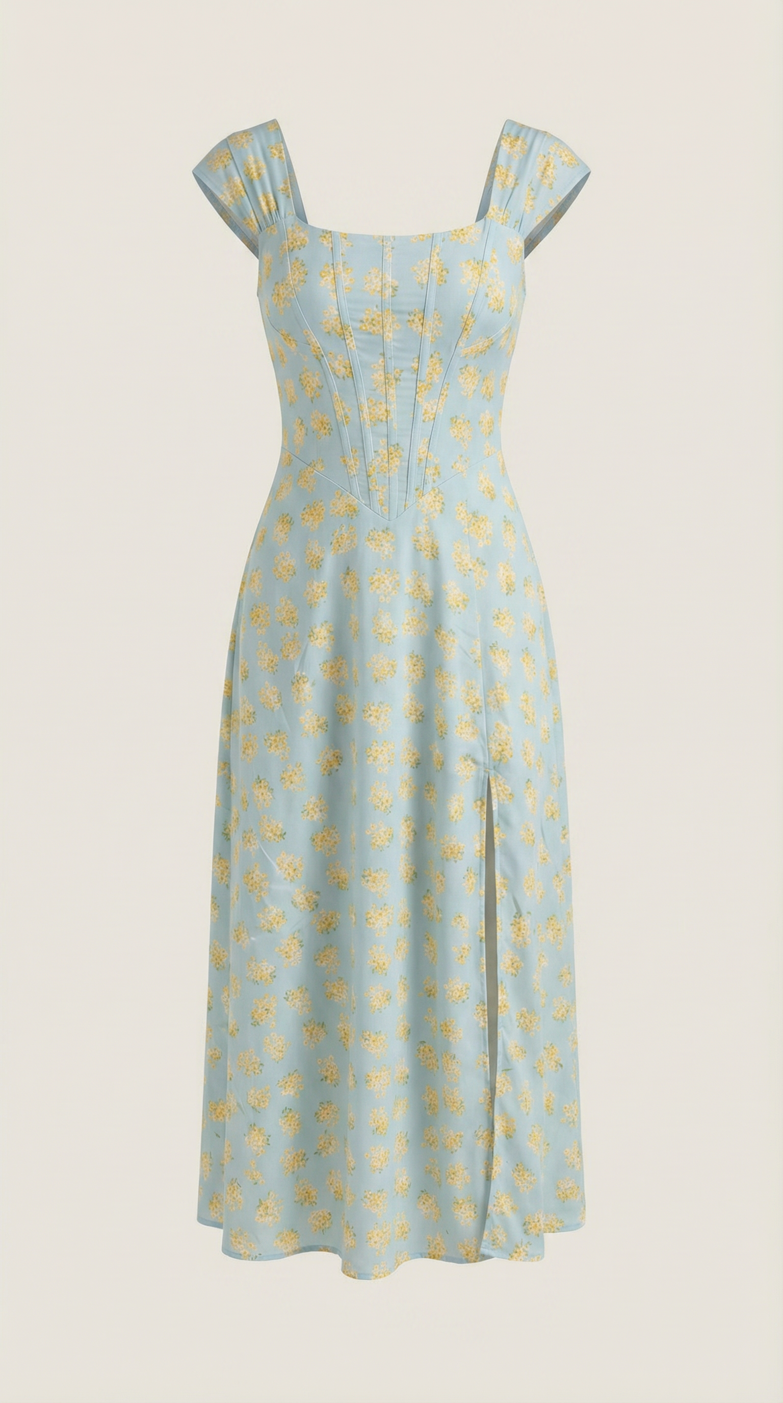 Midikleid Damen mit Korsett-Nahtdetail – Eléonore