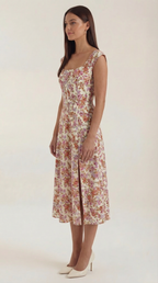 Midikleid Damen mit Korsett-Nahtdetail – Eléonore